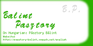 balint pasztory business card